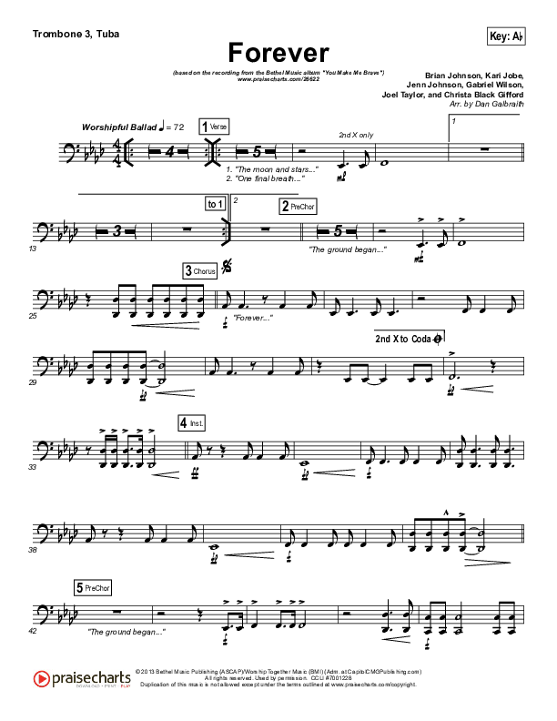 Forever Trombone 3/Tuba (Bethel Music)