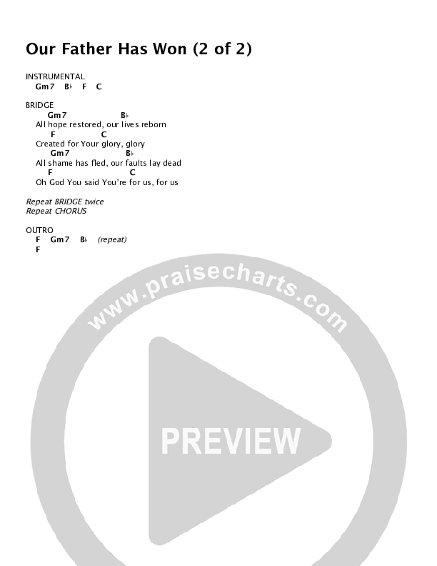 Our Father Has Won Chords & Lyrics (WorshipMob)