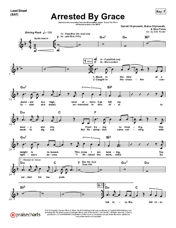 Arrested By Grace Lead & Piano (WorshipMob)