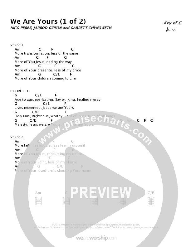 We Are Yours Chords & Lyrics (WorshipMob)