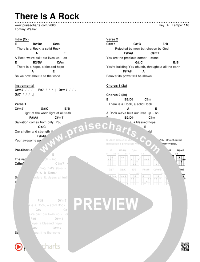 There Is A Rock Chords & Lyrics (Tommy Walker)