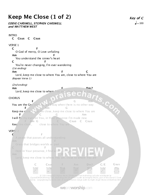 Keep Me Close Chords & Lyrics (Newsong)