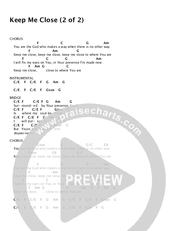 Keep Me Close Chords & Lyrics (Newsong)