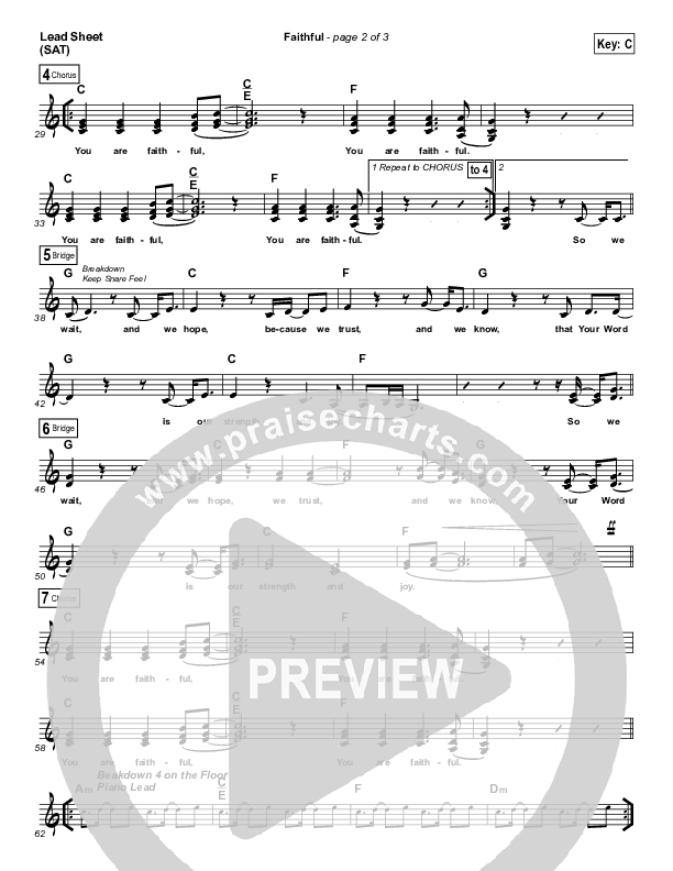 Faithful Lead Sheet (Newsong)