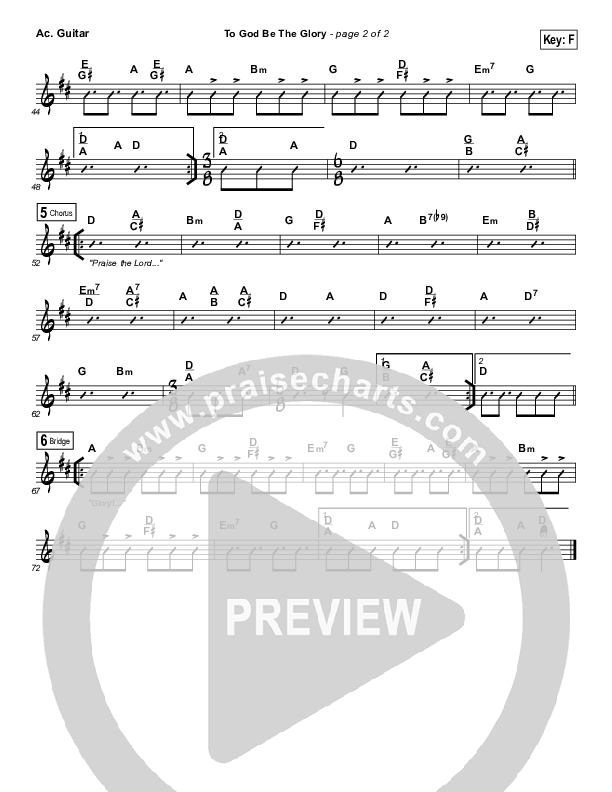 To God Be The Glory Acoustic Guitar (Tommy Walker)