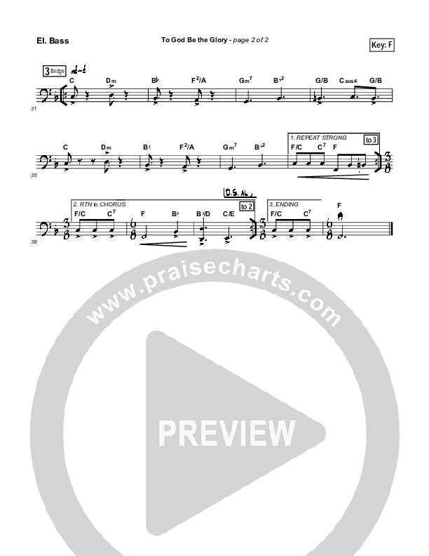 To God Be The Glory Electric Guitar (Tommy Walker)