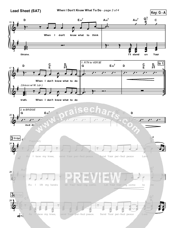 When I Don't Know What To Do Lead Sheet (SAT) (Tommy Walker)