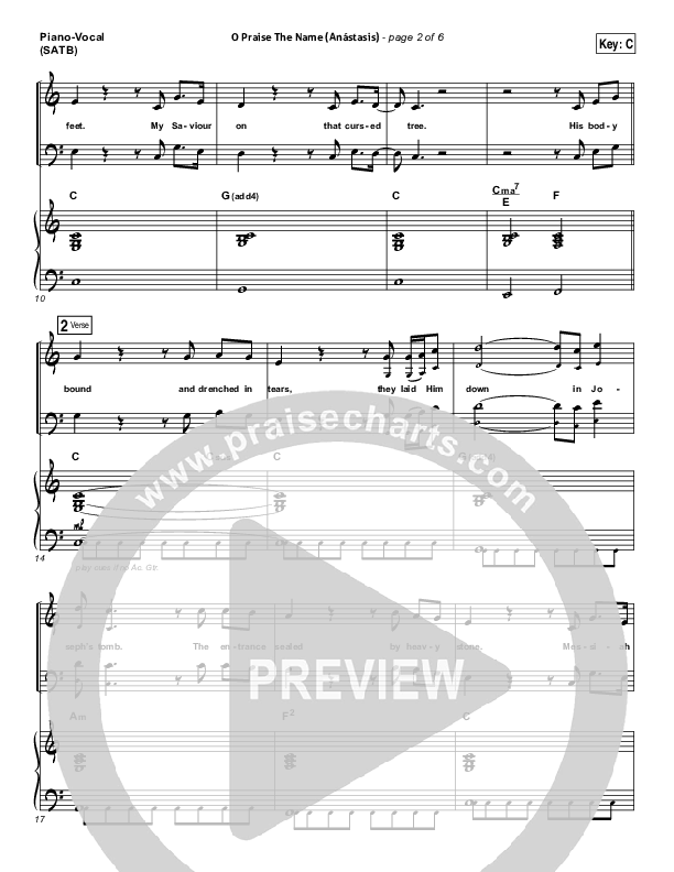 O Praise The Name (Anastasis) Piano/Vocal Pack (Hillsong Worship)