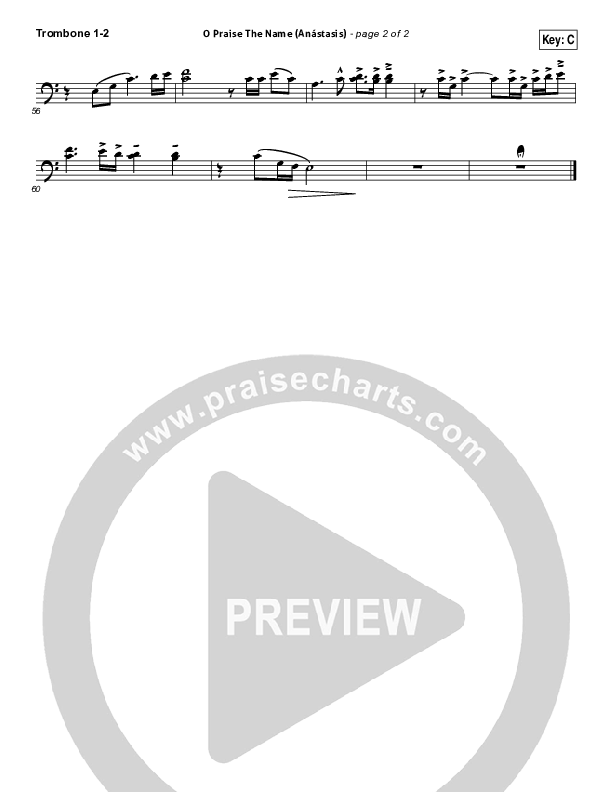 O Praise The Name (Anastasis) Trombone 1/2 (Hillsong Worship)