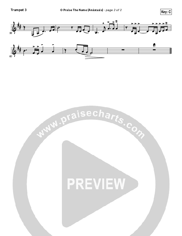 O Praise The Name (Anastasis) Trumpet 3 (Hillsong Worship)