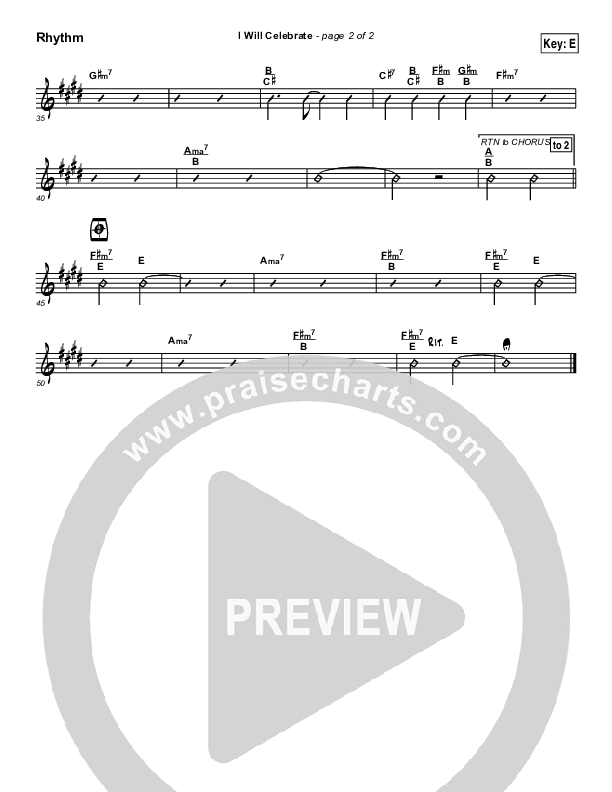 I Will Celebrate Rhythm Chart (Rita Baloche)