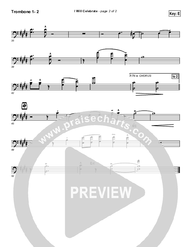 I Will Celebrate Trombone 1/2 (Rita Baloche)