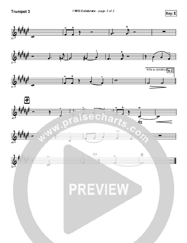 I Will Celebrate Trumpet 3 (Rita Baloche)