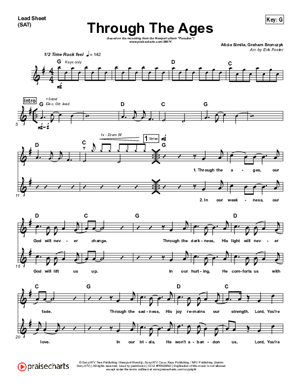 Through The Ages Lead Sheet (Newport)