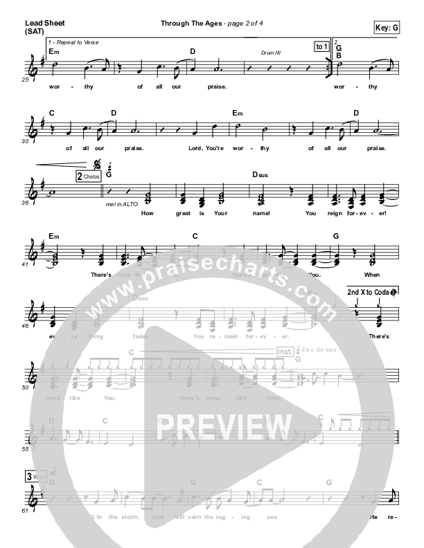 Through The Ages Lead Sheet (Newport)