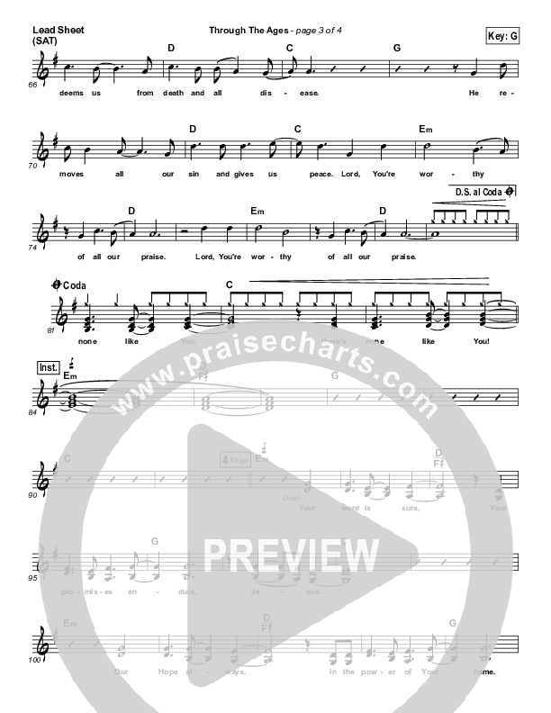 Through The Ages Lead Sheet (Newport)