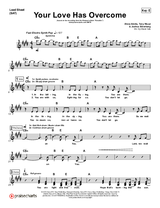 Your Love Has Overcome Lead Sheet (Newport)