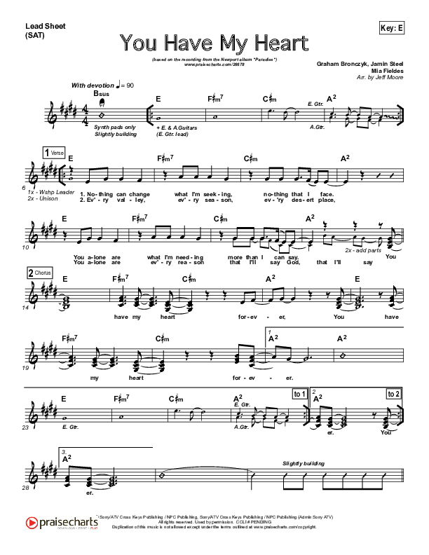 You Have My Heart Lead Sheet (SAT) (Newport)