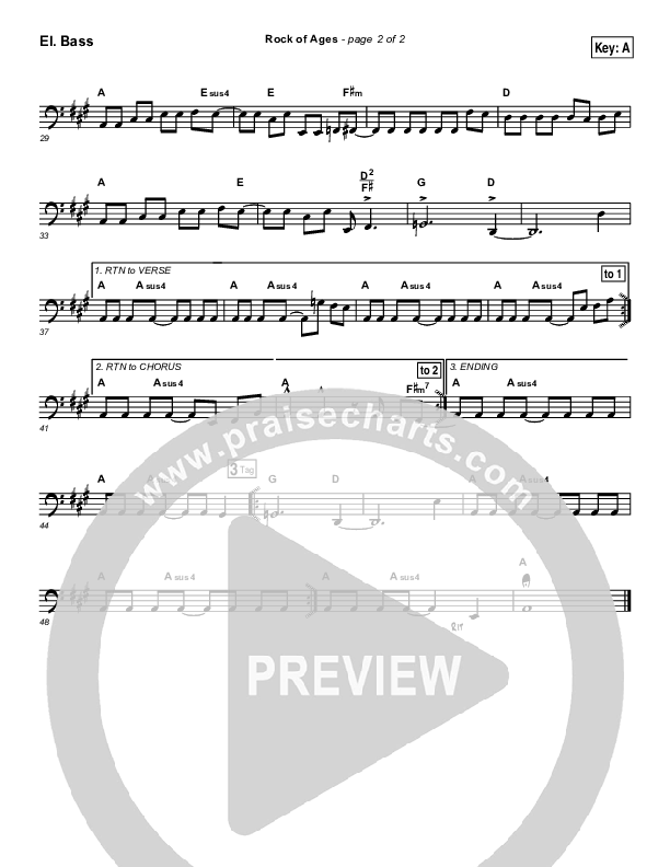 Rock Of Ages Bass Guitar (Maranatha Singers)