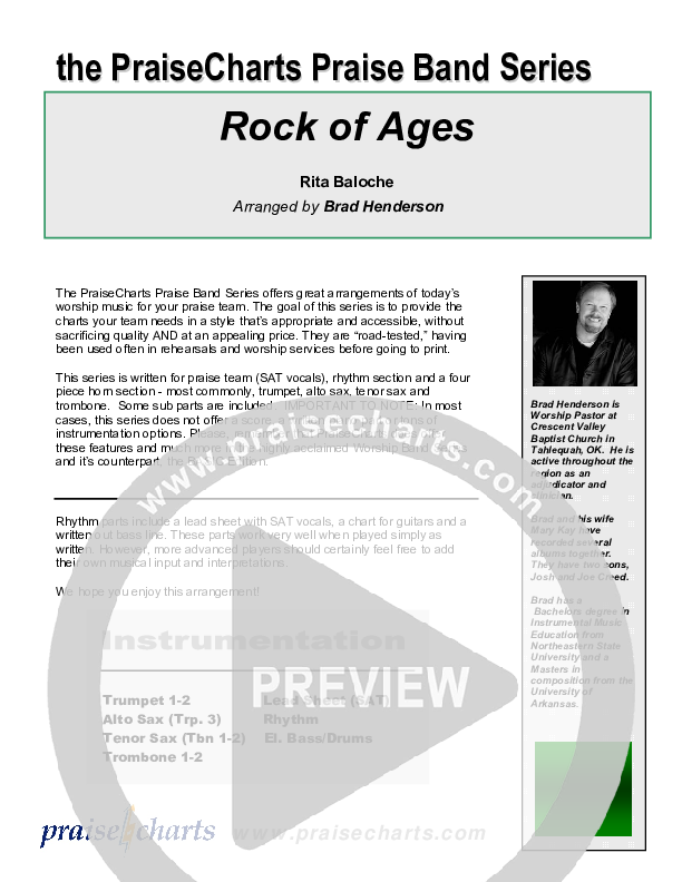 Rock Of Ages Cover Sheet (Maranatha Singers)
