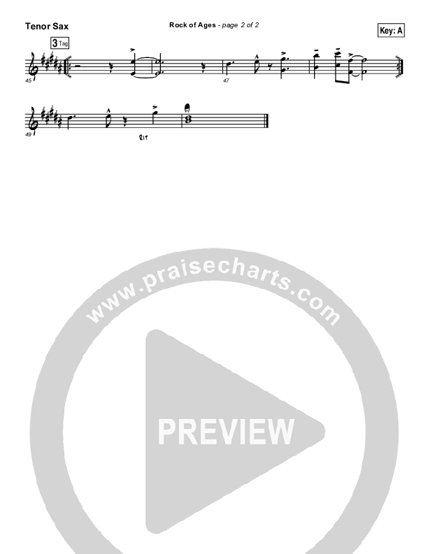 Rock Of Ages Tenor Sax 2 (Maranatha Singers)