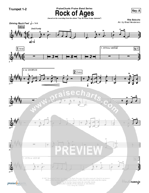 Rock Of Ages Trumpet 1,2 (Maranatha Singers)