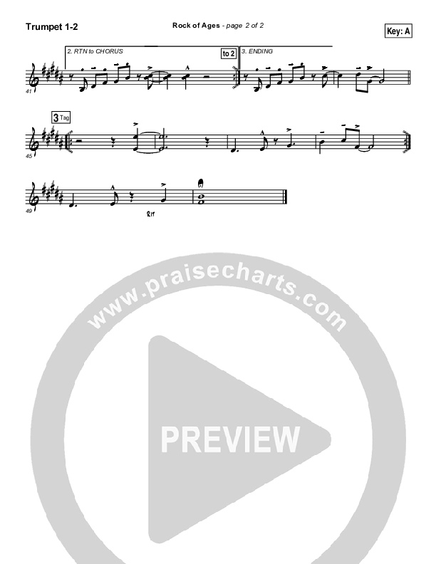 Rock Of Ages Trumpet 1,2 (Maranatha Singers)