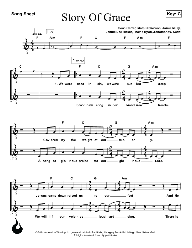 Story Of Grace Lead Sheet (Ascension Worship)