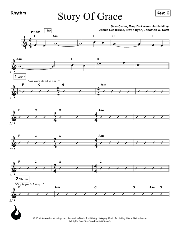 Story Of Grace Rhythm Chart (Ascension Worship)