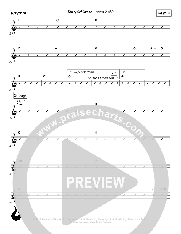 Story Of Grace Rhythm Chart (Ascension Worship)