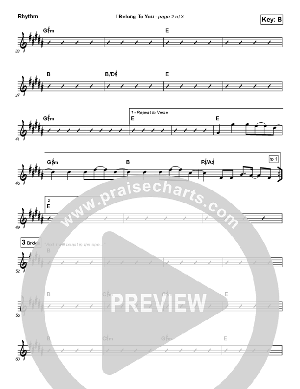 I Belong To You Rhythm Chart (Ascension Worship)