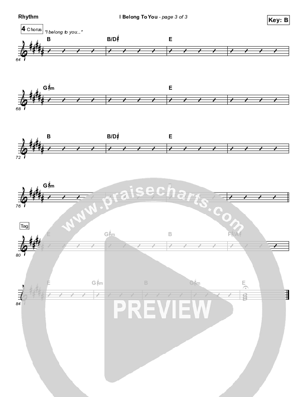 I Belong To You Rhythm Chart (Ascension Worship)