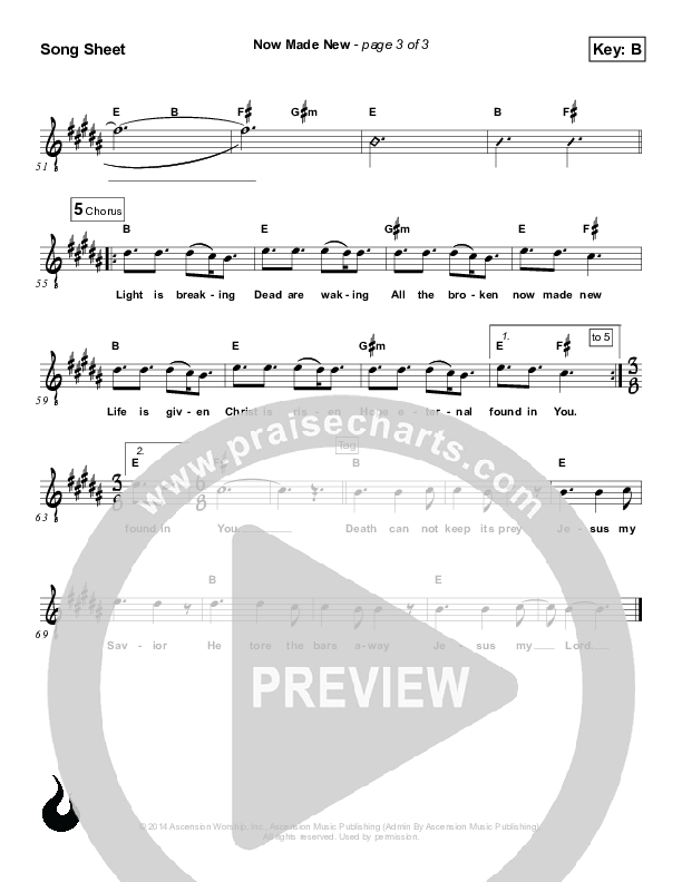 Now Made New Lead Sheet (Ascension Worship)