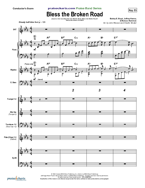 Bless The Broken Road Conductor's Score (Selah)