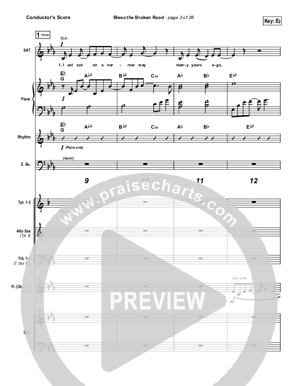 Bless The Broken Road Conductor's Score (Selah)