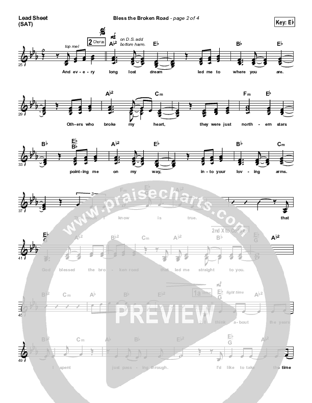 Bless The Broken Road Lead Sheet (Print Only) (Selah)