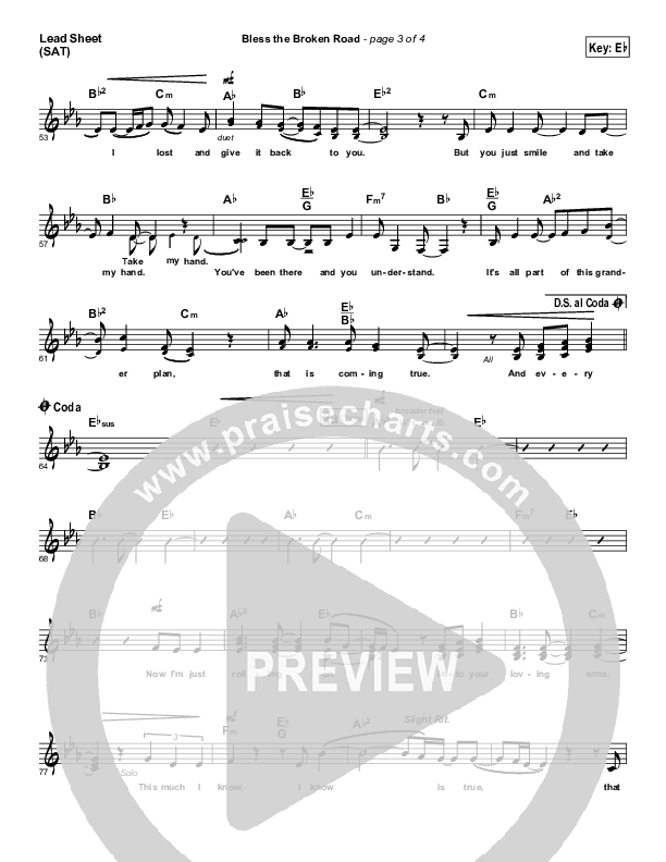 Bless The Broken Road Lead Sheet (Print Only) (Selah)