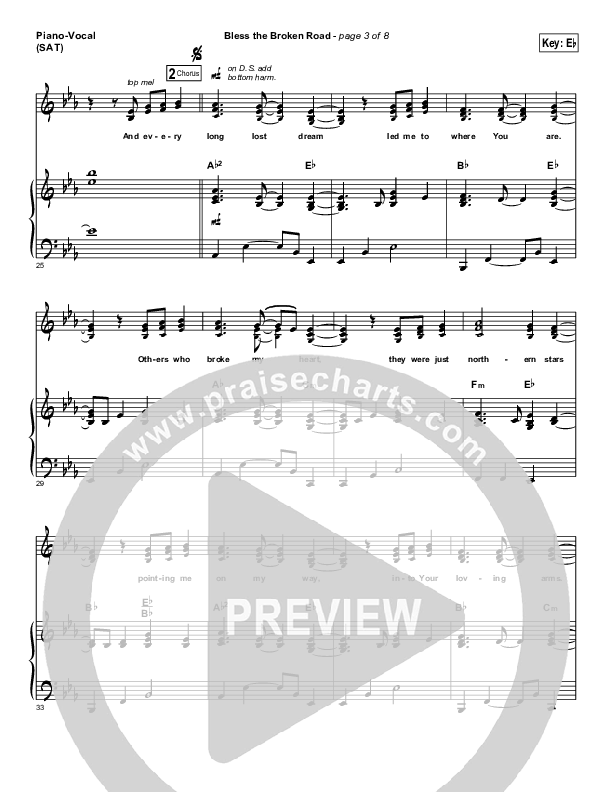 Bless The Broken Road Piano/Vocal (Selah)