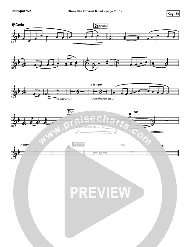 Bless The Broken Road Trumpet 1,2 (Selah)