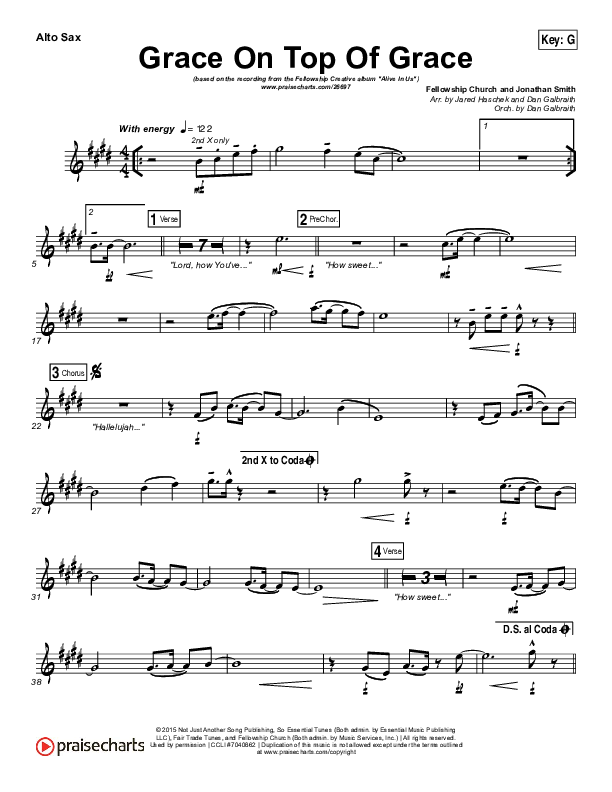 Grace On Top Of Grace Alto Sax (Fellowship Creative)