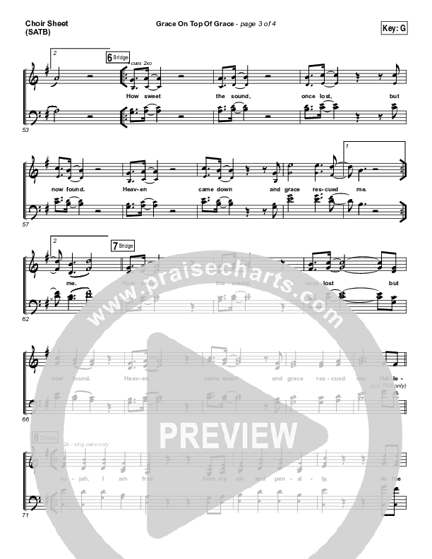 Grace On Top Of Grace Choir Sheet (SATB) (Fellowship Creative)