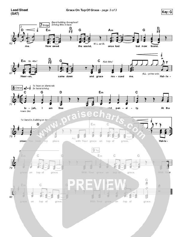 Grace On Top Of Grace Lead Sheet (SAT) (Fellowship Creative)