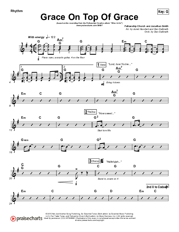 Grace On Top Of Grace Rhythm Chart (Fellowship Creative)