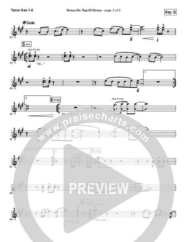 Grace On Top Of Grace Tenor Sax 1/2 (Fellowship Creative)