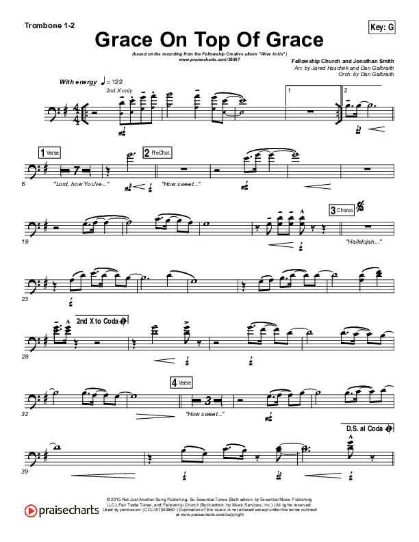 Grace On Top Of Grace Trombone 1/2 (Fellowship Creative)