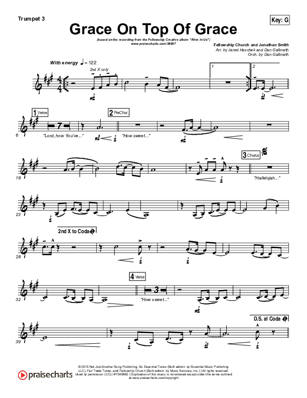 Grace On Top Of Grace Trumpet 3 (Fellowship Creative)