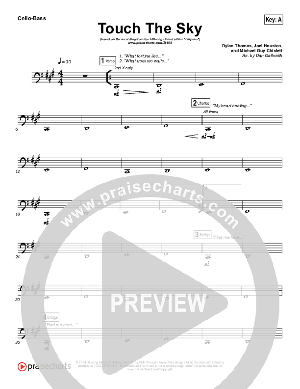 Touch The Sky Cello/Bass (Hillsong UNITED)
