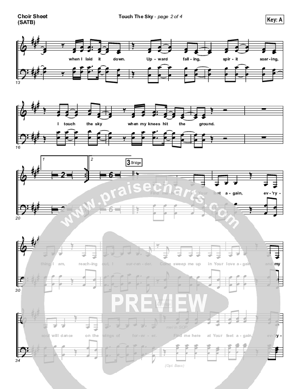 Touch The Sky Choir Sheet (SATB) (Hillsong UNITED)