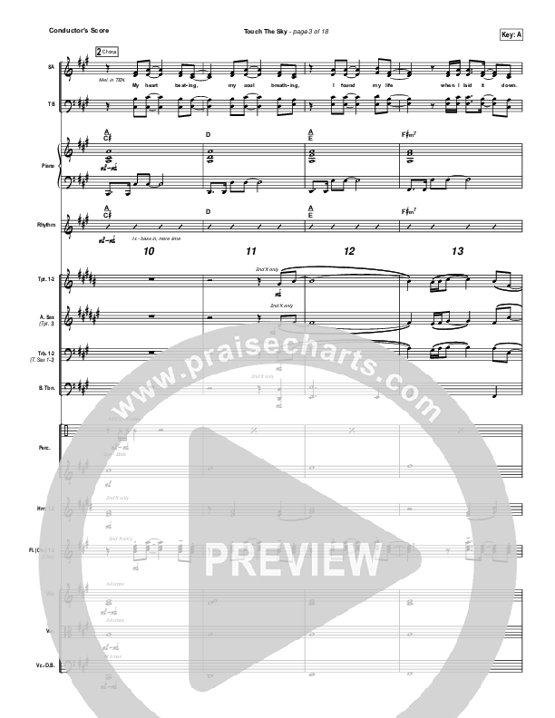 Touch The Sky Conductor's Score (Hillsong UNITED)