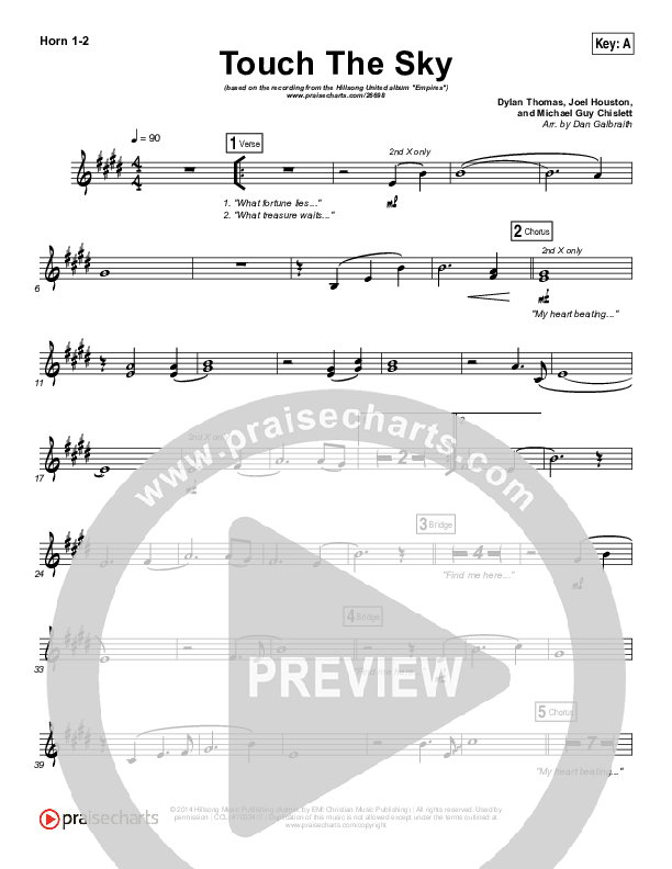 Touch The Sky French Horn 1/2 (Hillsong UNITED)